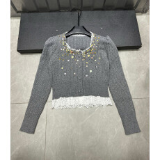 批发2025时尚百搭圆领修身显瘦<b class='q'>甜美</b>洋气简约女长袖上衣外套毛衣女减龄