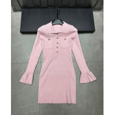 批发2025时尚百搭翻领修身显瘦<b class='q'>甜美</b>洋气简约女长袖上衣连衣裙女款