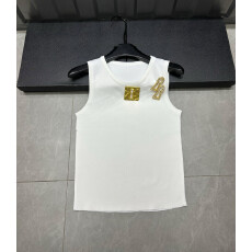 批发小香风金属标字母圆领无袖针织背心女2025新款气质<b class='q'>吊带</b><b class='q'>背心</b>