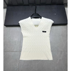 批发韩版秋冬新款小标麻花 v领修身叠穿刺绣学院风针织背心