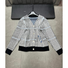 批发<b class='q'>欧美</b>风秋冬新款字母拼色嵌花格纹针织衫休闲时尚男女开衫