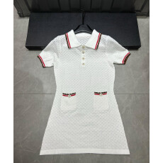 批发26春季新品小香风名媛翻领短袖收腰A字裙<b class='q'>连衣裙</b>女