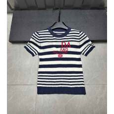 批发2025新款<b class='q'>女</b>条纹短袖拼接时尚百搭洋气韩版夏季不撞款上衣