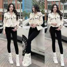 批发2025秋冬新款刺绣拼接针织毛衣袖子宽松休闲拉链棒球服外套女