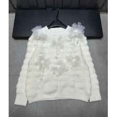 批发香香花朵吊坠毛衣冬季新款休闲百搭简约针织衫高级小众穿搭上衣