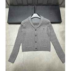 批发翻领小刺绣麻花2025冬季新针织开衫外套宽松休闲毛衣