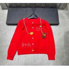 批发多巴胺风彩扣针织开<b class='q'>衫</b>女2025冬季新年款外套上衣