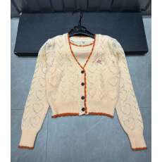 批发甜美风少女甜心粉色V领针织开衫女新款假两件刺绣<b class='q'>毛衣</b>上衣