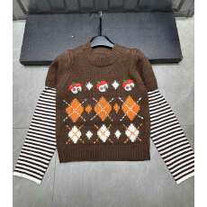 批发韩系<b class='q'>新款</b>宽松显瘦洋气休闲百搭字母印花短袖T恤上衣女款<b class='q'>毛衣</b>拼色