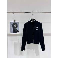 批发嵌花拉链新款秋冬针织衫徽标<b class='q'>气质</b>小众女修身显瘦刺绣字母外套