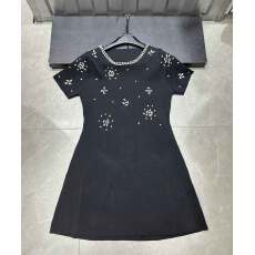 批发高级感重工水钻花朵<b class='q'>连衣裙</b>女2026春秋新款时尚气质名媛优雅中长裙