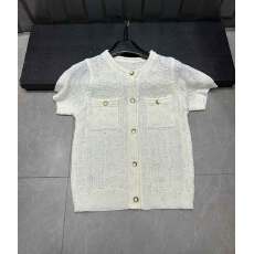 批发设计感小香风<b class='q'>亮片</b>短袖<b class='q'>T</b><b class='q'>恤</b>上衣薄款圆领针织小外搭开衫女夏