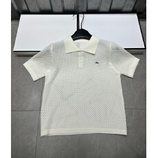 批发学院风白色翻领<b class='q'>镂空</b>短袖t恤女夏季设计感修身显瘦百搭上衣