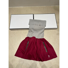 批发2026春夏新款针织辣妹酒红色撞色拼接字母<b class='q'>抹胸</b><b class='q'>连衣裙</b>女短裙