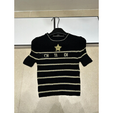 批发2026年春夏新款针织金色五角星字母短袖圆领套头T恤 \/ Misso504