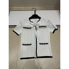 批发2026年<b class='q'>夏</b>季新款针织香立体花朵蝴蝶结翻领短袖宽松百搭女潮衣