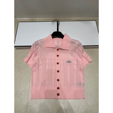 批发2026年夏季新款<b class='q'>针织</b>潮牌镂空星球扣子翻领短袖<b class='q'>开衫</b>宽松百搭女上衣