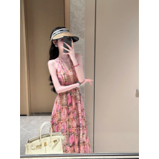 批发命运之轮 神秘塔罗牌印花<b class='q'>连衣裙</b>大摆长裙