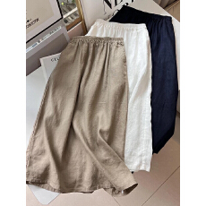 批发100%亚麻出口欧美外贸<b class='q'>原</b><b class='q'>单</b>OL舒适透气简约百搭半身裙长裙春夏<b class='q'>女装</b>