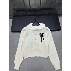 批发2025秋冬新款拼接<b class='q'>蕾丝</b>娃娃领开衫针织长袖卷帘休闲百搭上衣