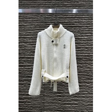 批发2025秋冬新款烫钻字母高领拉链针织开衫慵懒风减龄宽松外套