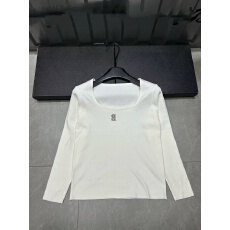 2025冬季新款烫钻字母方领针织长袖修身减龄百搭上衣