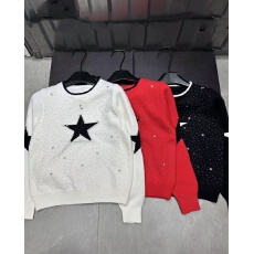 批发2025冬季新款烫钻提花五角星套头毛衣减龄休闲百搭上衣