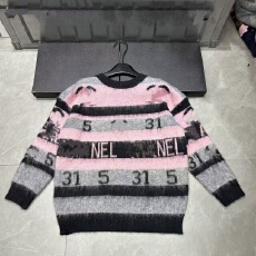 批发2025冬季新款字母数字撞色马海毛<b class='q'>毛衣</b>慵懒风宽松百搭上衣