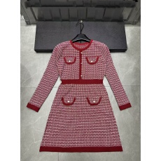 批发早春新款气质名媛款双口袋针织<b class='q'>连衣裙</b>