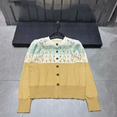 批发2026春季新款棱格宝石拼色针织圆领单排扣<b class='q'>开衫</b>百搭休闲上衣