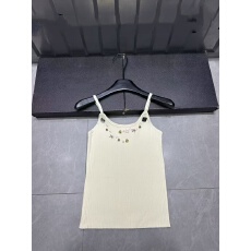 批发2026春<b class='q'>夏</b>就款立体不规则纽扣针织吊带修身百搭上衣