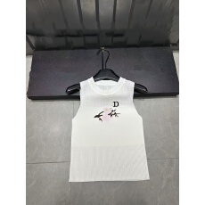 批发2026春<b class='q'>夏</b>新款字母花朵刺绣镂空圆领针织背心修身百搭上衣女