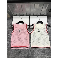 批发2026夏季新款<b class='q'>镂空</b>提花字母针织背心休闲百搭上衣