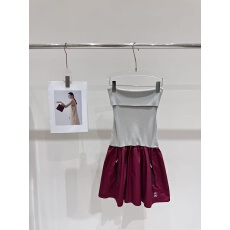 批发2026新款针织拼接百褶抹胸口袋<b class='q'>连衣裙</b>修身减龄百搭<b class='q'>连衣裙</b>