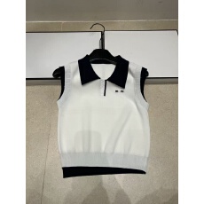 批发2026夏季新款翻领假两件针织背心简约休闲气质短款百搭上衣