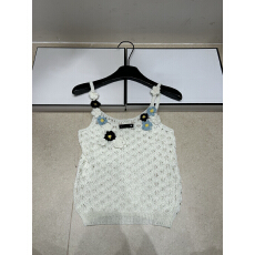 批发重工手花朵针织吊带背心轻奢<b class='q'>简约</b>时尚镂空百搭背心上衣