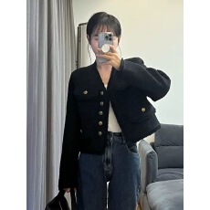 批发已出货 秋冬长袖流苏名媛风宽松百搭开衫短外套女