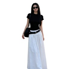 韩系高级感女2026夏季新款半身裙甜酷辣妹a字长裙大摆伞裙