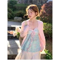 批发法式气质假两件拼接吊带背心女夏季新款