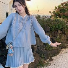 批发秋冬新款针织毛衣半身裙套装女韩系温柔<b class='q'>甜美</b>两件套