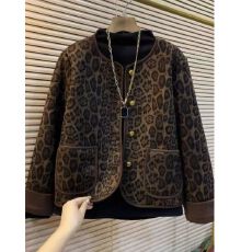 批发外套2025复古秋冬香风新款豹纹秋季夹克设计时尚加绒百搭洋气上衣