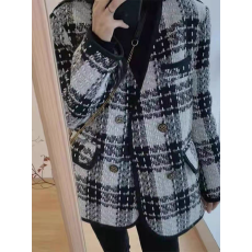 批发春秋法式小香风女装<b class='q'>欧洲站</b>原单专柜外贸粗花呢短外套女