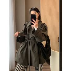 批发韩系宽松风衣外套女2025秋季新款小个子巨好看薄款韩版高级感短款