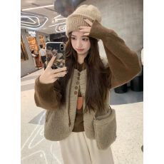 批发特厚羊呢复合牛奶丝羊羔毛马甲<b class='q'>背心</b>外套宽松休闲上衣+包包