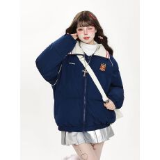 批发国潮短款羽绒棉服女2025年新款冬季学生加厚韩系宽松棉衣棉袄外套