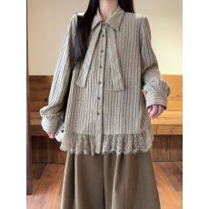 批发韩版蕾丝拼接洋气<b class='q'>衬衫</b>今年流行的爆款女装新款<b class='q'>衬衣</b>巨好看设计上衣