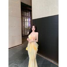 批发设计感小众晕染<b class='q'>吊带</b>连衣裙女夏季度假风垂感A字裙法式气质<b class='q'>长裙</b>子