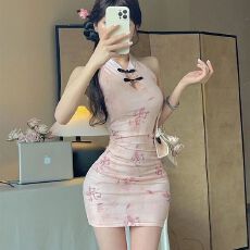 批发新风尚国风印花<b class='q'>连衣裙</b>青年国潮2026夏季复古<b class='q'>宫廷</b>风