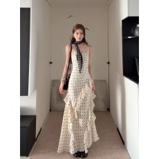 批发两件套女装2026新款<b class='q'>长款</b>吊带波点连衣裙西装韩系整套ootd穿搭长裙