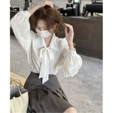 批发2026蝴蝶结<b class='q'>衬衫</b>女设计感小众新款春秋别致高级感长袖<b class='q'>OL</b>上衣